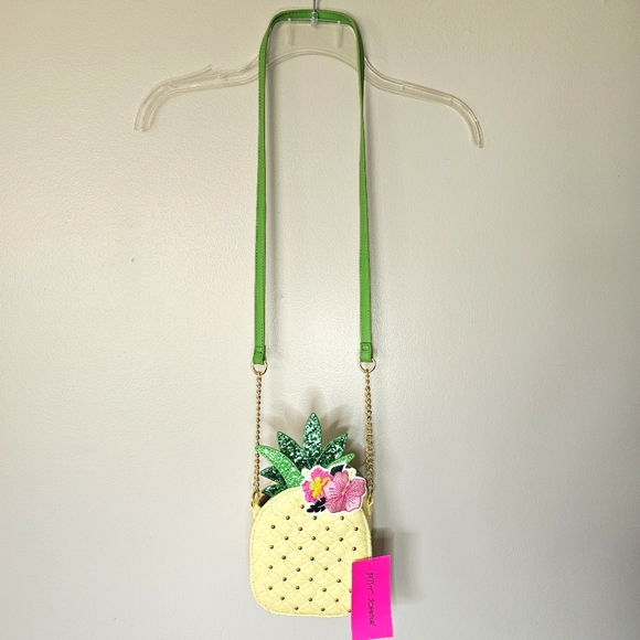 Tropical Pineapple Kitch Crossbody Xoprickl Quilted Studded Glitter Embroidered - Picture 6 of 8